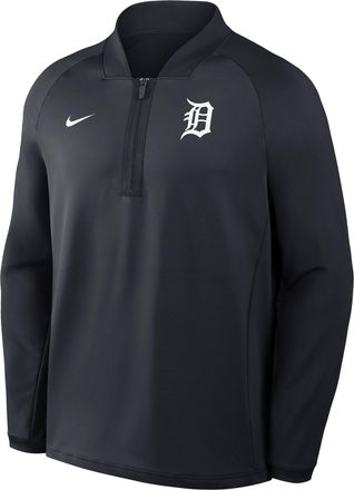 Nike Detroit Tigers Authentic Collection Nike Mens Dri-FIT MLB 1/2-Zip Long-Sleeve Top in Blue | 04H94FADG-KRR