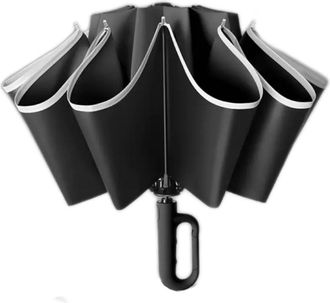 Generic Compact Inverted Umbrella with Never Forget Carabiner Handle - Travel Umbrella Windproof Strong, Automatic Umbrellas for wind rain, Auto Open Close, 1