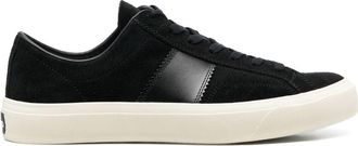 Tom Ford logo-print low-top sneakers - men - Calf Leather/Bos Taurus/Rubber - 40.5 - Black