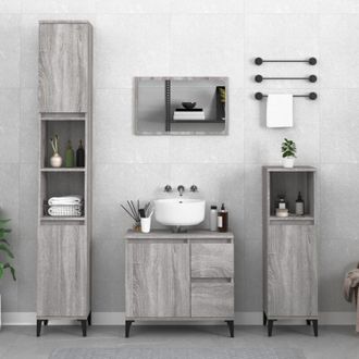 vidaXL vidaXL Armadietto Bagno Grigio Sonoma 30x30x190cm in Legno Multistrato