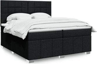 vidaXL Vidaxl - Cama Box Spring Con Colch&oacute;n Tela Negro 200x200 Cm