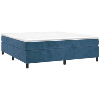 vidaXL Cama Box Spring Con Colch&oacute;n Terciopelo Azul Oscuro 200x200 Cm Vidaxl