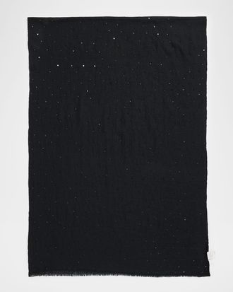 Carolyn Rowan Cashmere/Silk Scarf with Scattered Sequins
