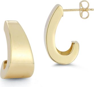 Ember Fine Jewelry 14K Gold Bold and Chunky J Hoops