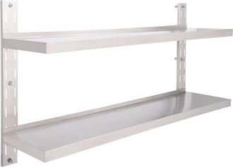 vidaXL Vidaxl - Estanter&iacute;a Pared Flotante 2 Niveles Acero Inoxidable 150x30 Cm