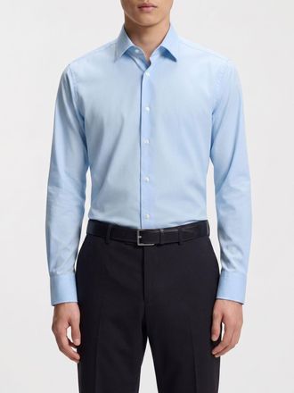 HUGO BOSS Camicia in cotone a maniche lunghe con collo francese