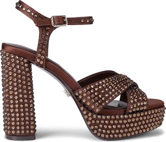 Carvela Womens Cinzia Platform Sandals - Brown Fabric - Size UK 3
