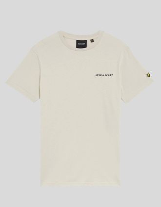 Lyle & Scott Lyle And Scott Mens Embroidered Logo Cotton T-Shirt - Cream - Size: 38