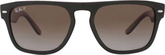 Ray-Ban Polarized Brown Gradient Square Unisex Sunglasses RB4407 6732T5 57