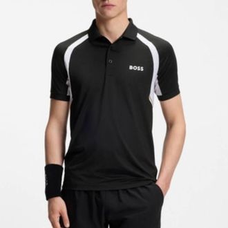 HUGO BOSS Active Quick-Dry Slim-Fit Polo Shirt With Four-Way Stretch, Size XX-Large