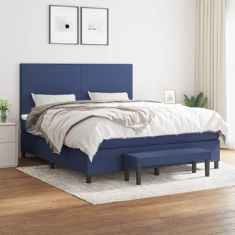 vidaXL Vidaxl - Cama Box Spring Con Colch&oacute;n Tela Azul 160x200 Cm