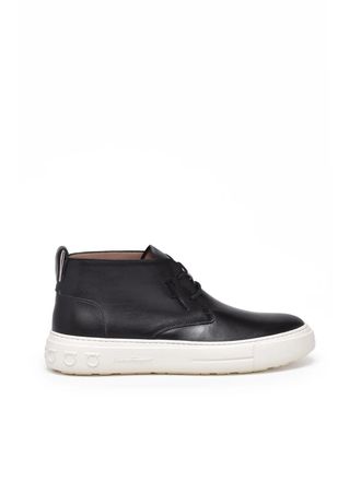Ferragamo Black Leather Montgomery Clark Sneakers