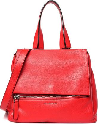 Givenchy Red Calfskin Leather Waxy Mini Pandora Pure Flap Bag (Authentic Pre- Loved)