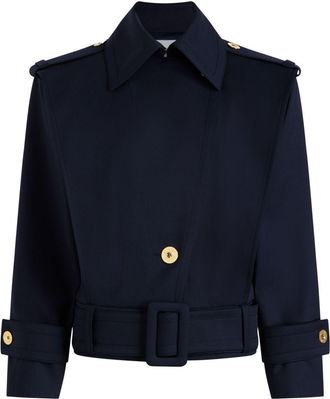Patou belted wool jacket - Blue