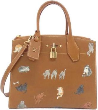 Louis Vuitton Pre-owned City Steamer Kalfsleren Tas - Dames - Vintage Handtas - Bruin - ONE Size - Leer - Vintage