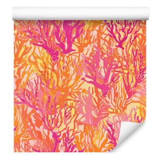 OEM Carta Da Parati Color Pesca, Corallo E Rosa Per Soggiorno E Camera Da Letto, 50x1000 Cm
