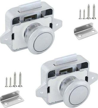 OEM Piezas De Cerraduras Met&aacute;licas Con Bot&oacute;n Pulsador Para Autocaravanas, 14-16 Mm, Bot&oacute;n Pulsador Sin Llave, Cerradura Para Puertas De Muebles Con Tornil