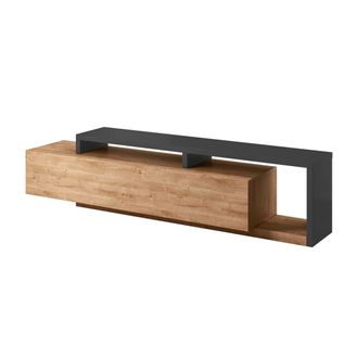 Petits Meubles Mueble tv 1 caj&oacute;n 219 cm paneles de aglomerado madera y gris