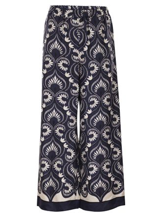 Max Mara Weekend Maxmara Wkdottico Flie&szlig;ende bedruckte Seidenhose