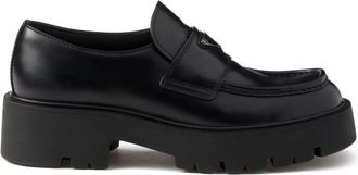 Prada Brushed Leather Loafers - Mens - Rubber/Calf Leather