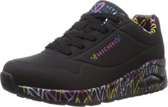 Skechers Womens Uno Loving Love Sneaker, Black, 6.5 UK