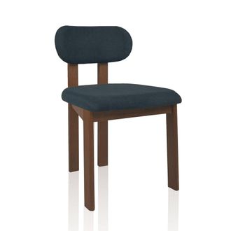 Oresteluchetta Set 2 sillas madera nogal y tela gris oscuro H80 L50 P56 cm