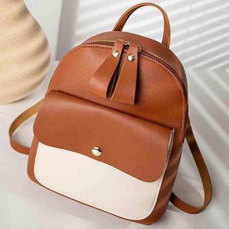 Generic Ladies Backpacks for Women - Stylish Compact Messenger Backpack for Women with Secure Phone Pocket and Modern Letter Design (Brown, One Size)