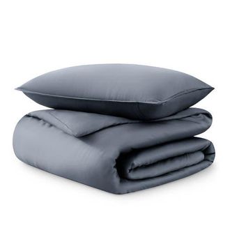 Bare Home TENCEL Lyocell Duvet Cover Set in Forged Iron Grey at Nordstrom, Size Twin