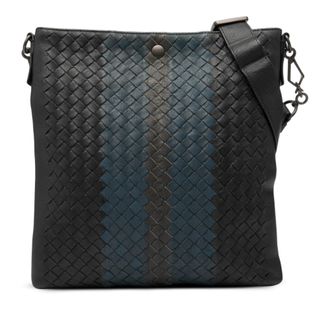 Bottega Veneta Tweedehands Tricolor Leren Intrecciato Schoudertas