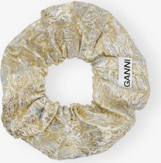 Ganni Gold and Silver Metallic Scrunchie Womens