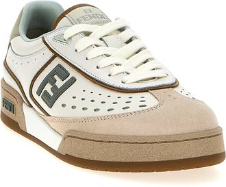 Fendi Womens Beige Leather Sneakers