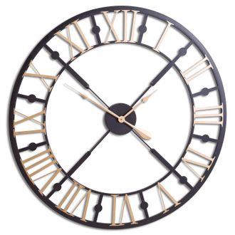 Hill Interiors Skeleton Wall Clock in Black