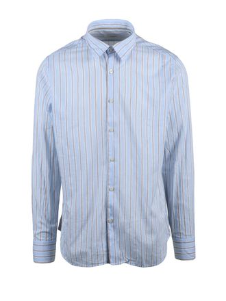 Tintoria Mattei Powder Pink/Black Two-Tone Cotton Shirt