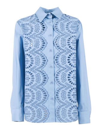 P.A.R.O.S.H. Lace Embroidery Pointed Casual Shirt