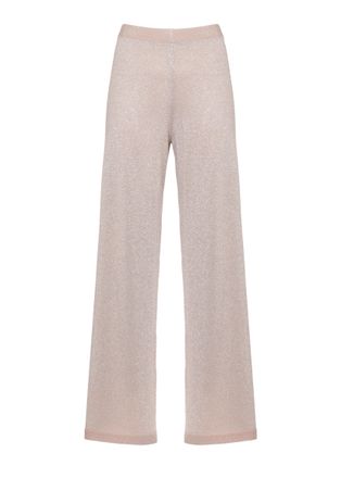 D.exterior Beige Lurex Straight-Leg Pants