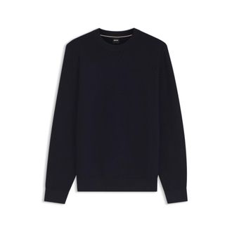 BOSS Regular-fit sweater in diagonal-structured cotton