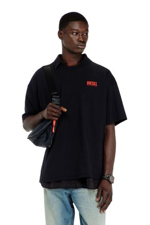 Diesel Cotton T-shirt with Diesel Biscotto print - T-Shirts - Man - Black