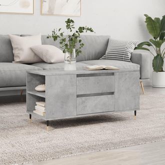 vidaXL Mesa De Centro Madera Ingenier&iacute;a Gris Hormig&oacute;n 102x44,5x50 Cm Vidaxl