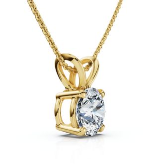 Pompeii3 3/4Ct Solitaire Diamond Pendant 14k Gold Womens Necklace Lab Grown EF/VS