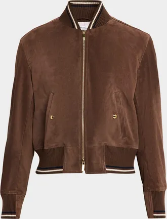 Thom Browne Men & apos;s Browne 65 Suede Bomber Jacket