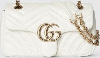 Gucci GG Marmont Small Shoulder Bag, White, Leather