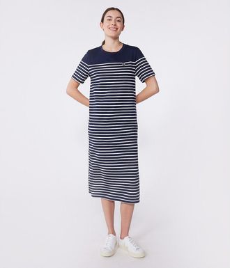 Petit Bateau Gestreepte katoenen maxi jurk