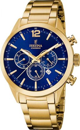 Festina F20633-2 Mens Timeless Chronograph Watch - Gold - One Size