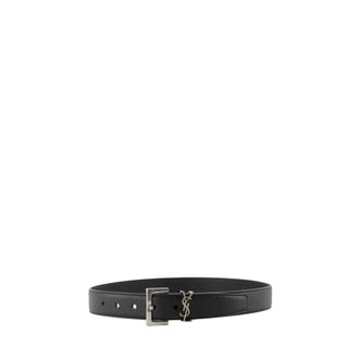 Saint Laurent Belts, male, Black, Size: 100 CM Black YSL Belt