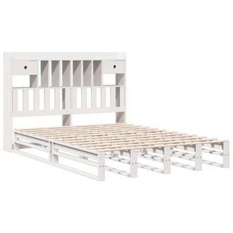 Berkfield Home Decorative Bookcase Bed without Mattress White 140x190 cm Solid W
