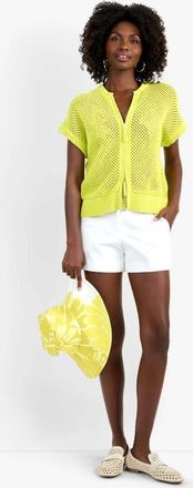 Trina Turk Hana Cotton Zip Cardigan in Citrus at Nordstrom, Size X-Small