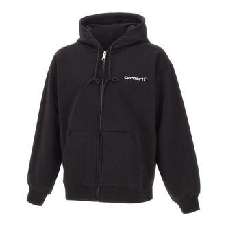 Carhartt Work in Progress Hooded Archive Lines Jacket - Heren - Vesten met rits - Zwart - S - Katoen - Hoodies & sweatvesten