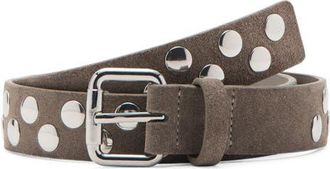Mango Studded Suede Belt in Medium Brown at Nordstrom, Size Small