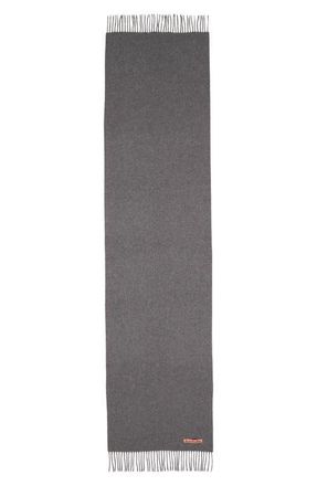 Acne Studios Fringe Wool Scarf in Light Grey Melange at Nordstrom