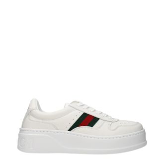 Gucci Damens Wei&szlig;e Ledersneaker